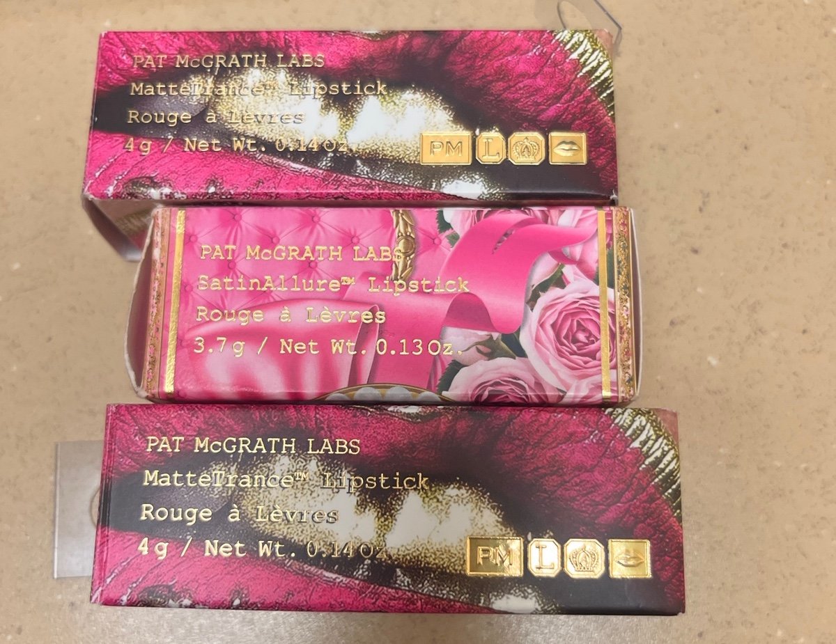 Pat McGrath lipstick collection of 3