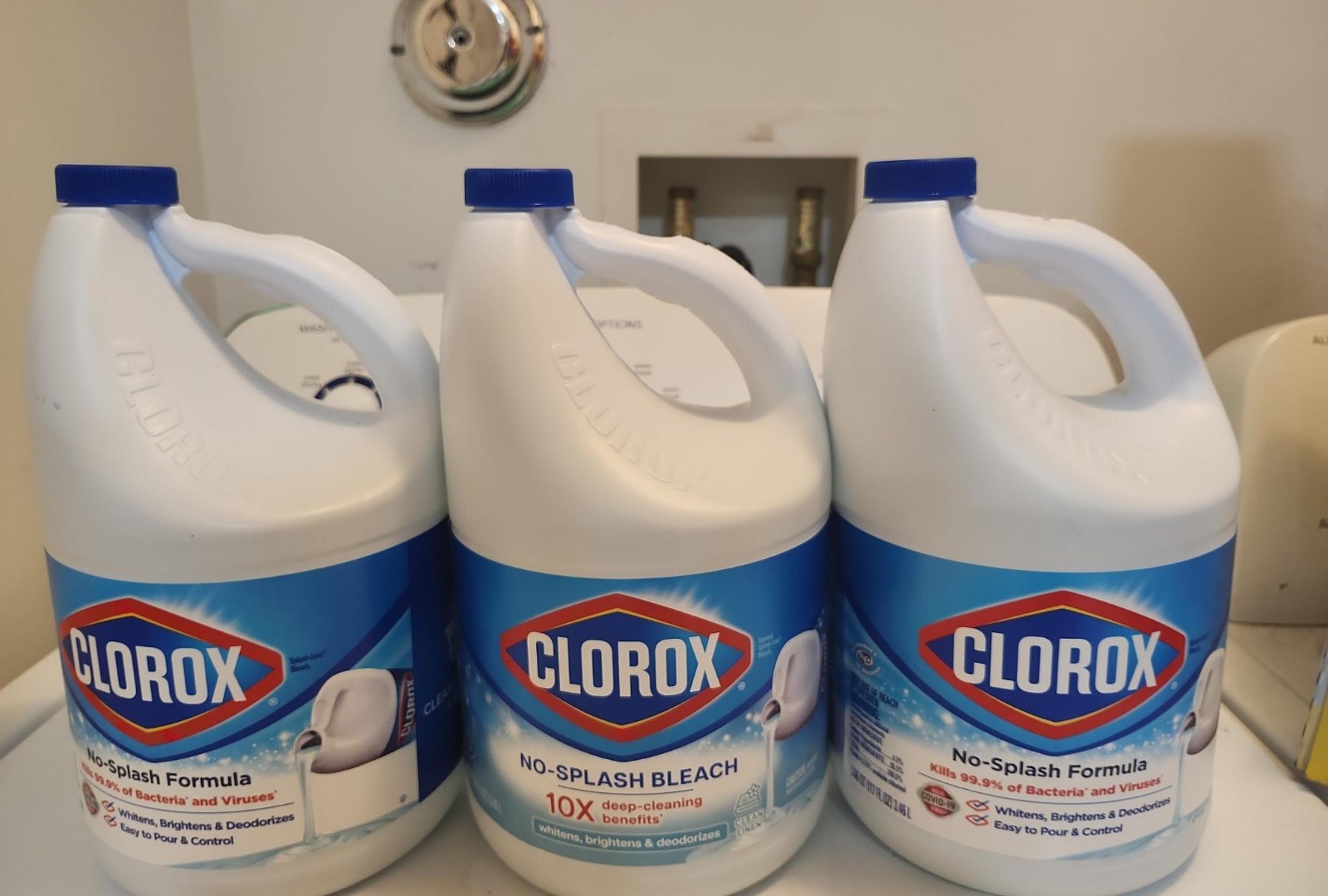 QTY 3 Clorox Splash-Less Disinfecting Bleach Regular
