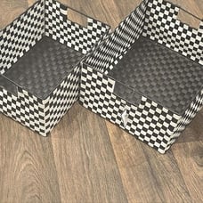 HD Designs Woven Checkerboard Storage Baskets/Decor