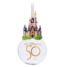 Cinderella Castle Glass Ball Ornament – Walt Disney World 50th Anniversary