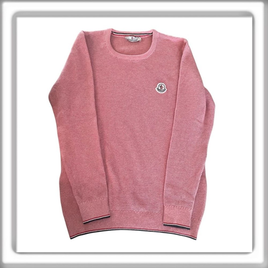 Moncler Enfant Crew Neck Long Sleeve Henley Top Lightweight Rose Girl Size Large