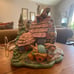 Bunnyville EASTER House Ceramic Hand Painted Light Up Vintage Decoration