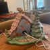 Bunnyville EASTER House Ceramic Hand Painted Light Up Vintage Decoration