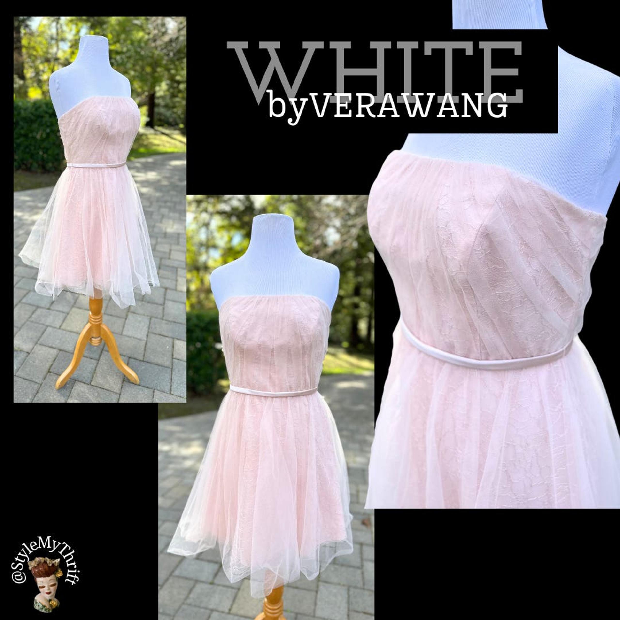 Vera Wang Mini Dress Blush Pink Tulle Prom Homecoming Wedding Guest Bridesmaid