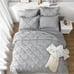 Queen Comforter Set 7 Pieces Pintuck Comforters Queen Size Grey