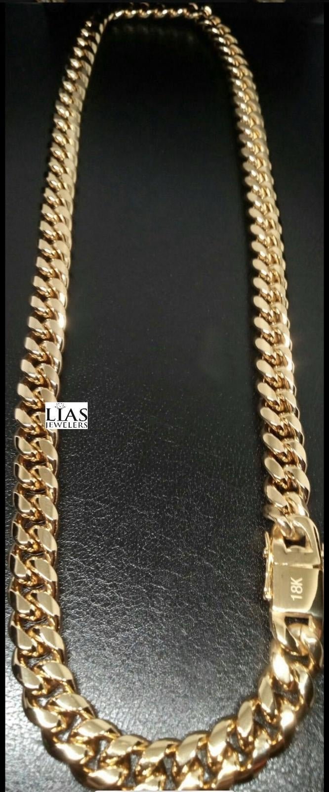 New 18k yellow gold cuban link chain only