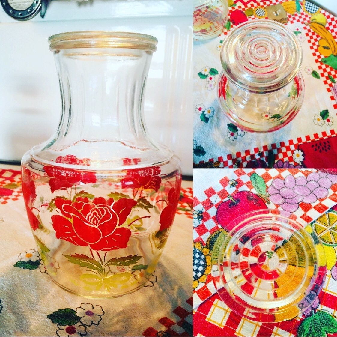 Anchor hocking carafe pitcher with glass