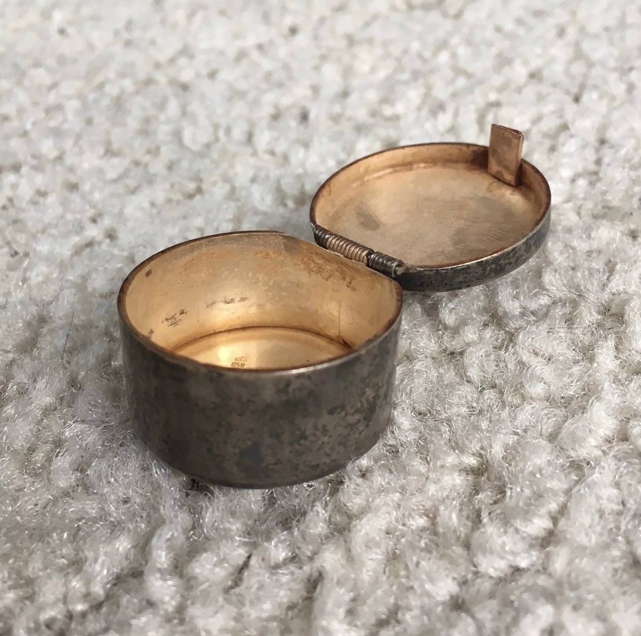 Vintage Taxco Mexico 925 Sterling Silver Pill Box Hinged Lid TM-46 Handmade 1”