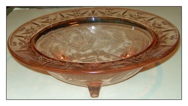 US GLASS Depression Shaggy Rose Bowl