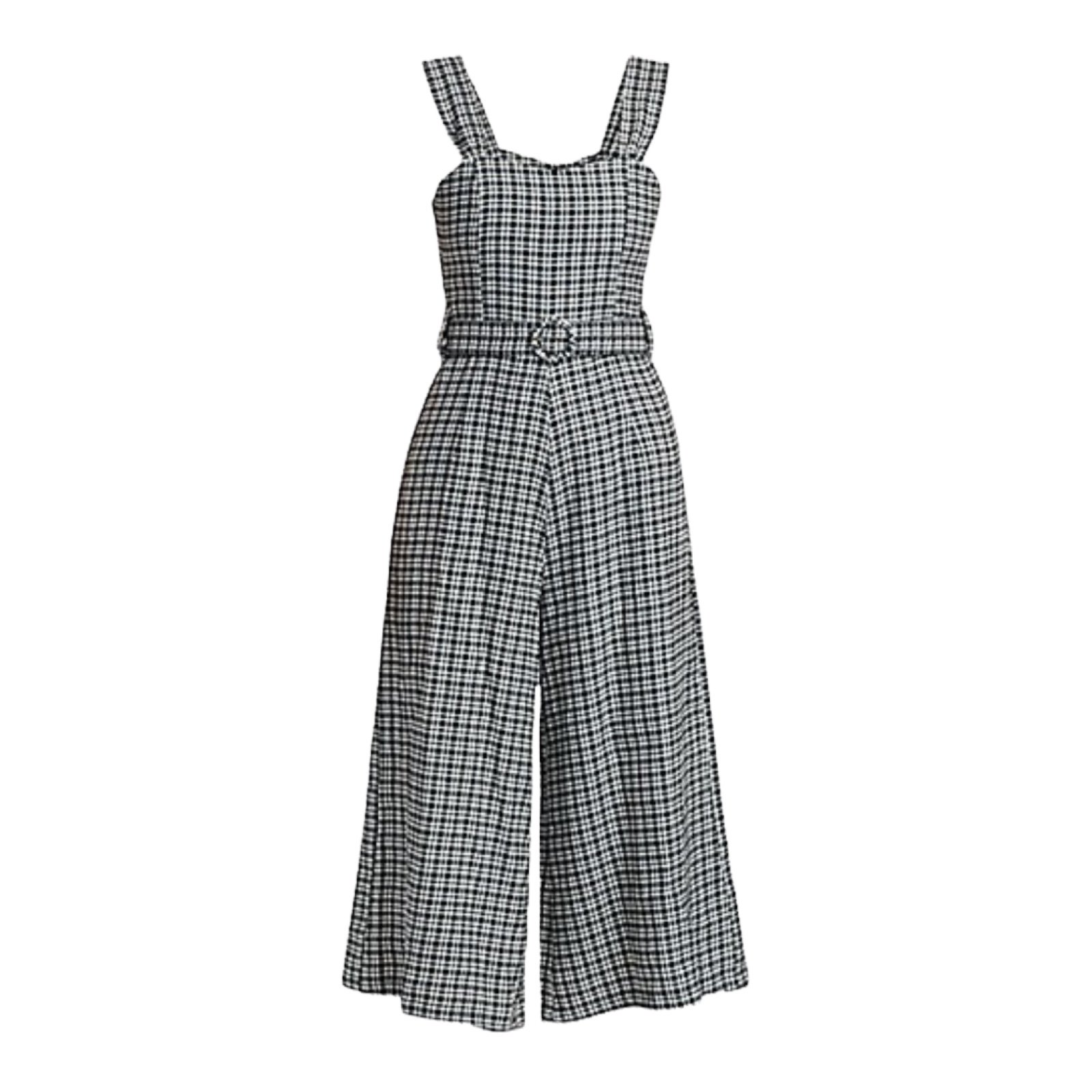 Faithfull the Brand Liv Check Linen Jumpsuit Emelinah Check
