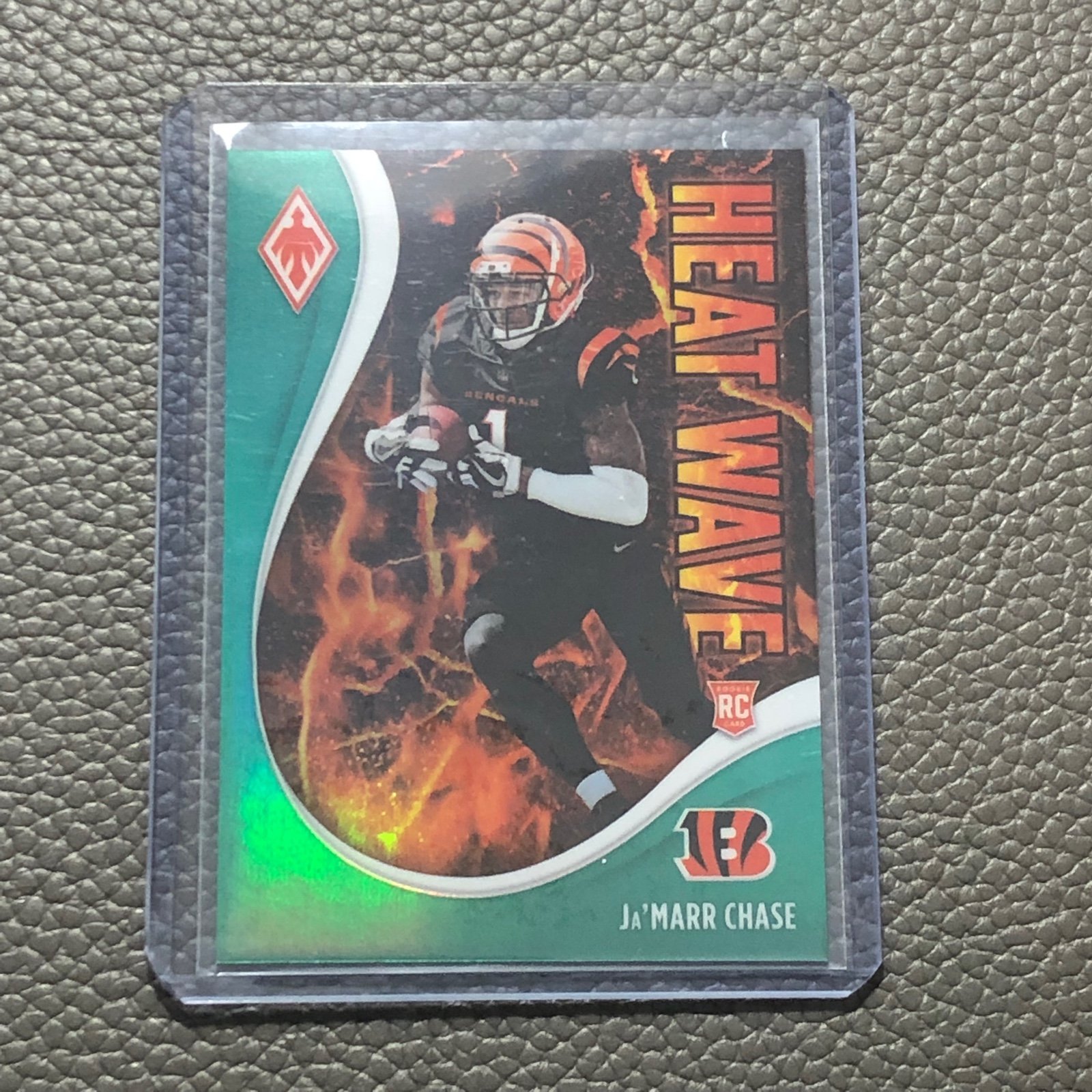 Jamarr Chase 2021 Panini Phoenix Football “Heat Wave” Rookie Card /25.