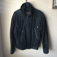 Vintage 90s Wilson's Adventure Bound Faded Black Leather Jacket Size M Moto EUC