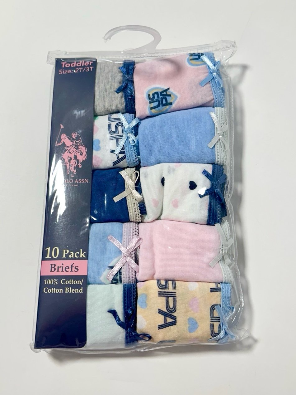 U.S POLO ASSN - 10 Pack Briefs ( Toddler 2T/3T)
