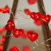 Valentine Day Decorations 10 ft 40 LEDs Red Heart Shaped Twinkle Fairy Strings