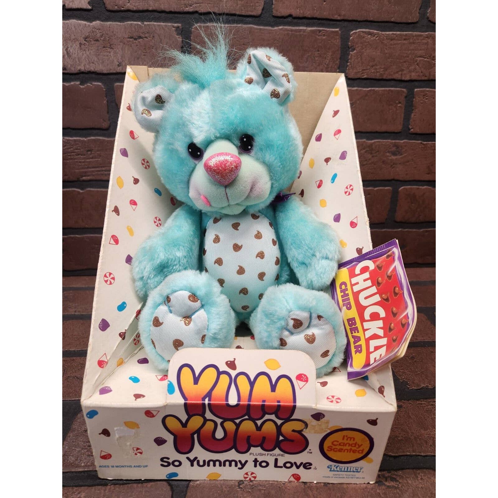 Vintage Yum Yums Chuckle Chip Bear Plush Kenner New in Box Original Package 1989