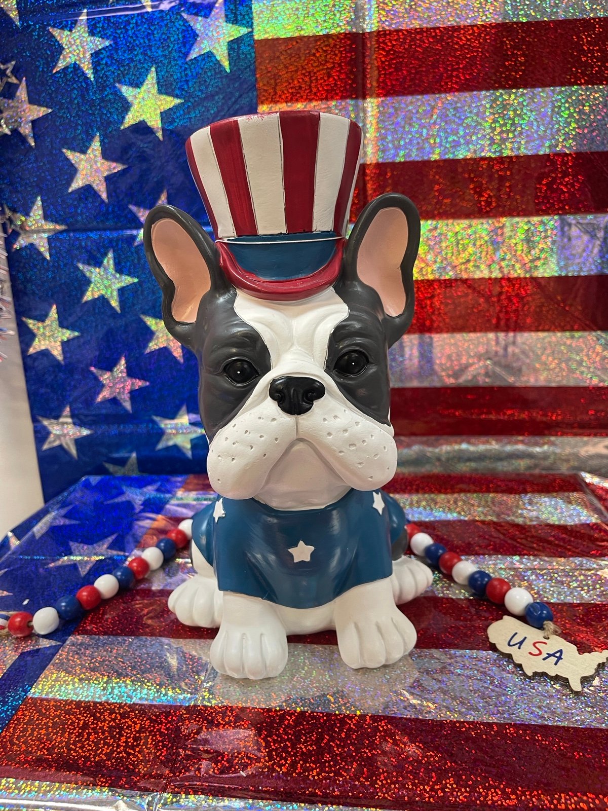 Patriotic French Bulldog 4th of July Decor