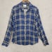Lucky Brand Gauze Blue Plaid Long Sleeve Button-Up Shirt L Lined