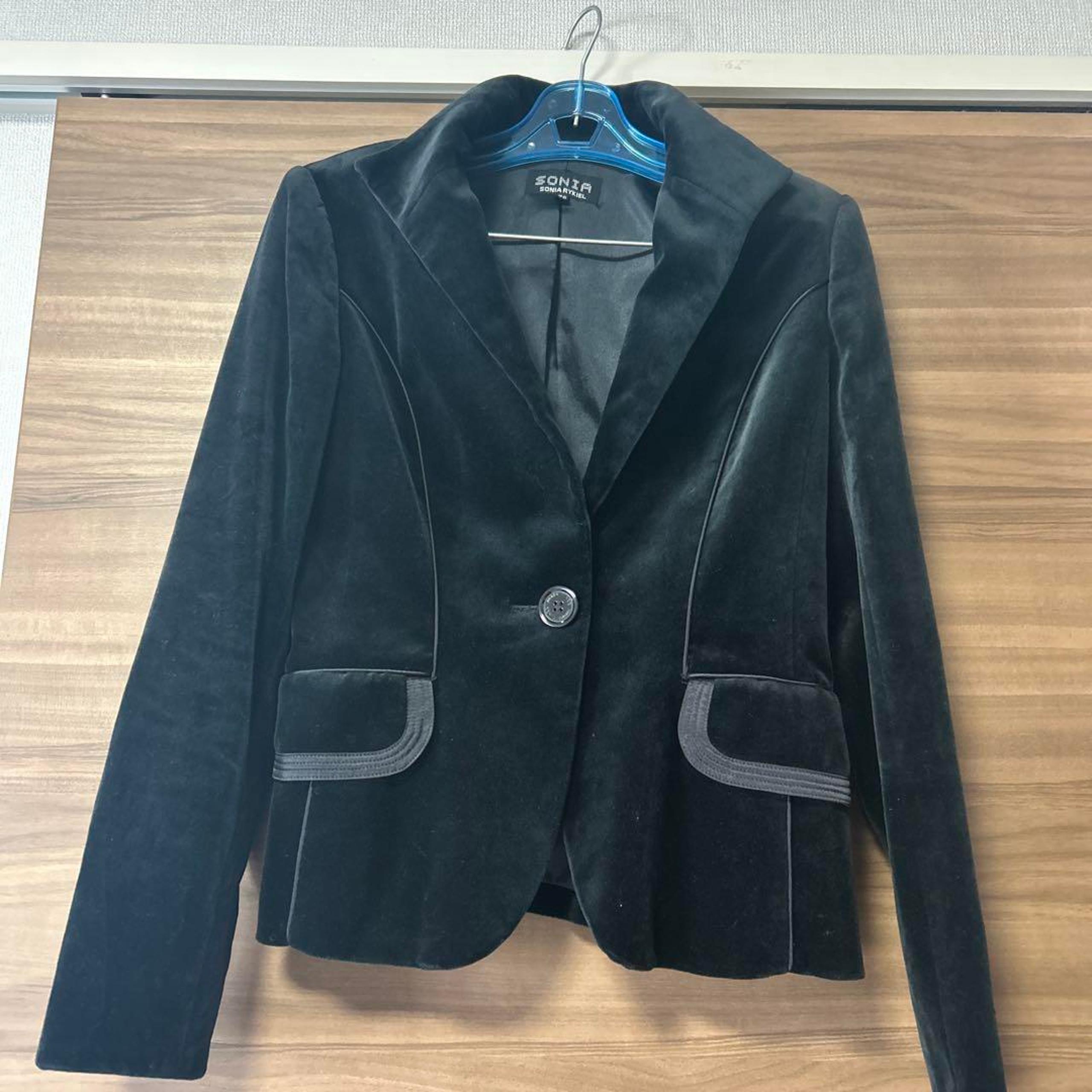Sonia Rykiel Black Velvet Tailored Jacket