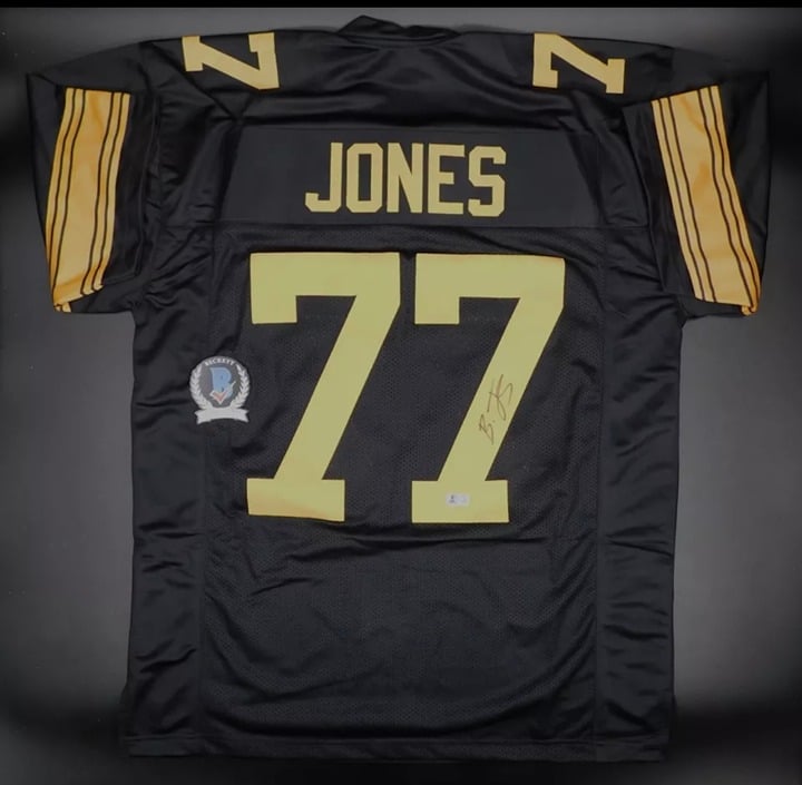 Broderick Jones Signed Autographed Pittsburgh Steelers Color Rush Jersey BAS COA