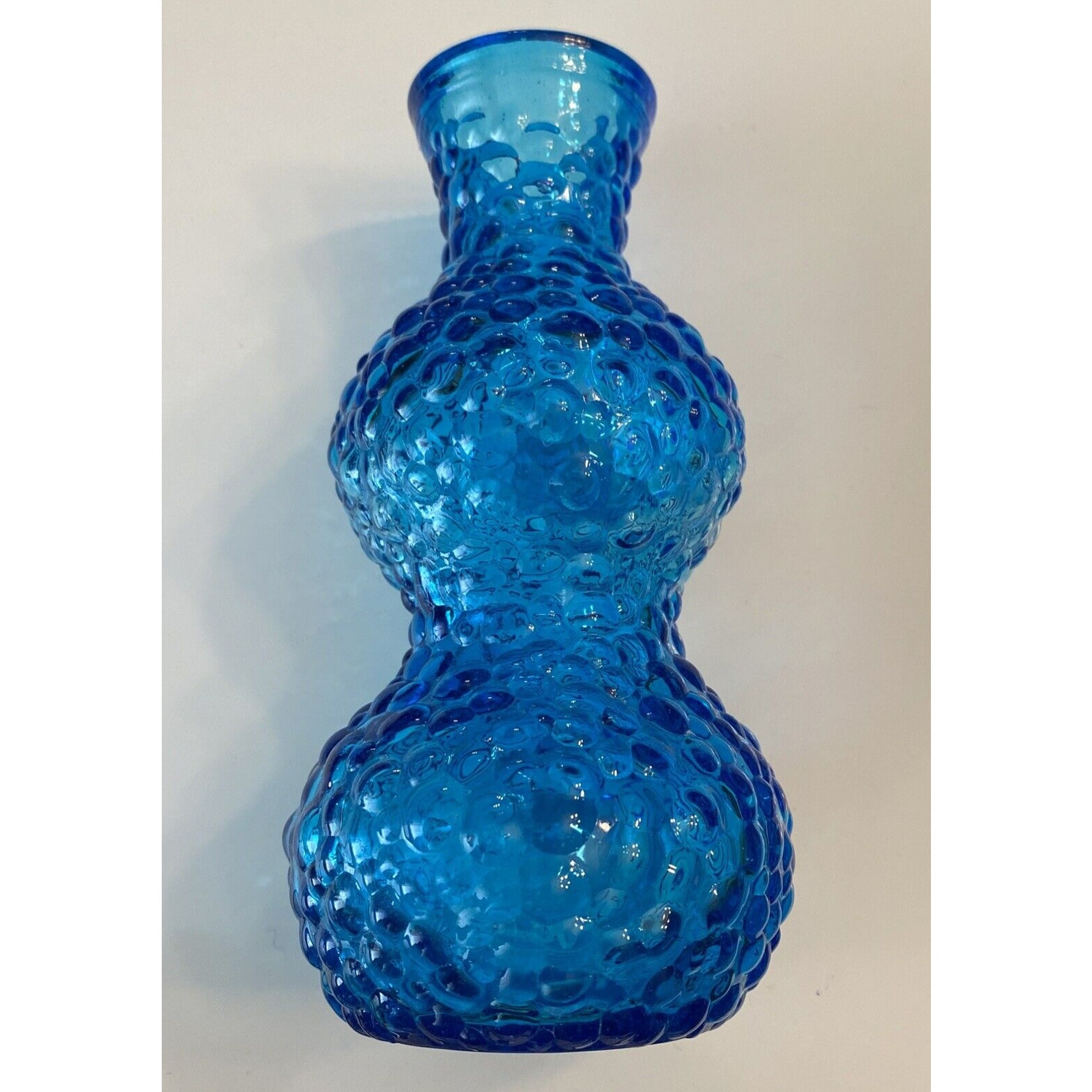 Rossini Empoli Aqua Blue Bubble Vase Vintage MCM 1960's 7.5 inches Tall