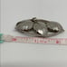 Vintage silver toned three leaf brooch