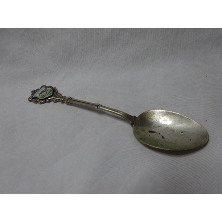 Sterling Silver 800 Neubeuern , Germany Souvenir Spoon 11.4 grms Enameled