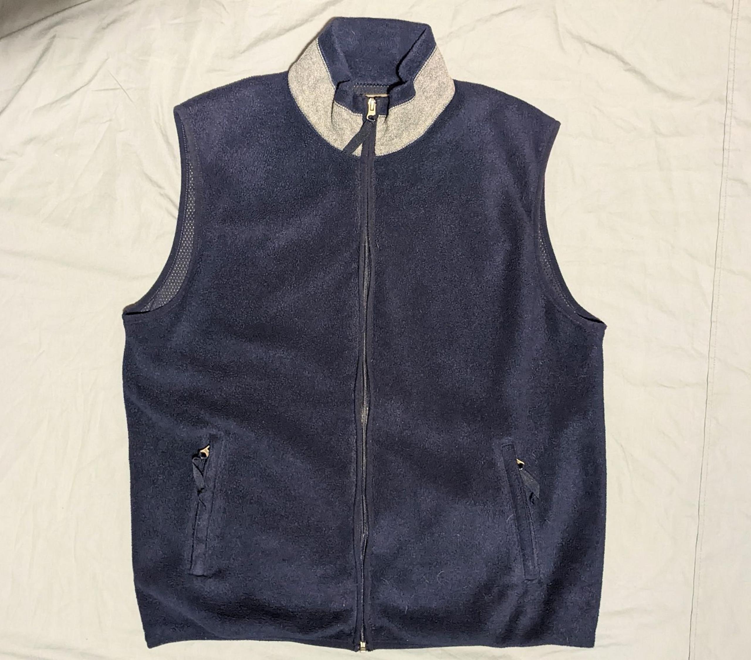 G.H. Bass & Co. men's mesh lined fleece vest zip pockets Large