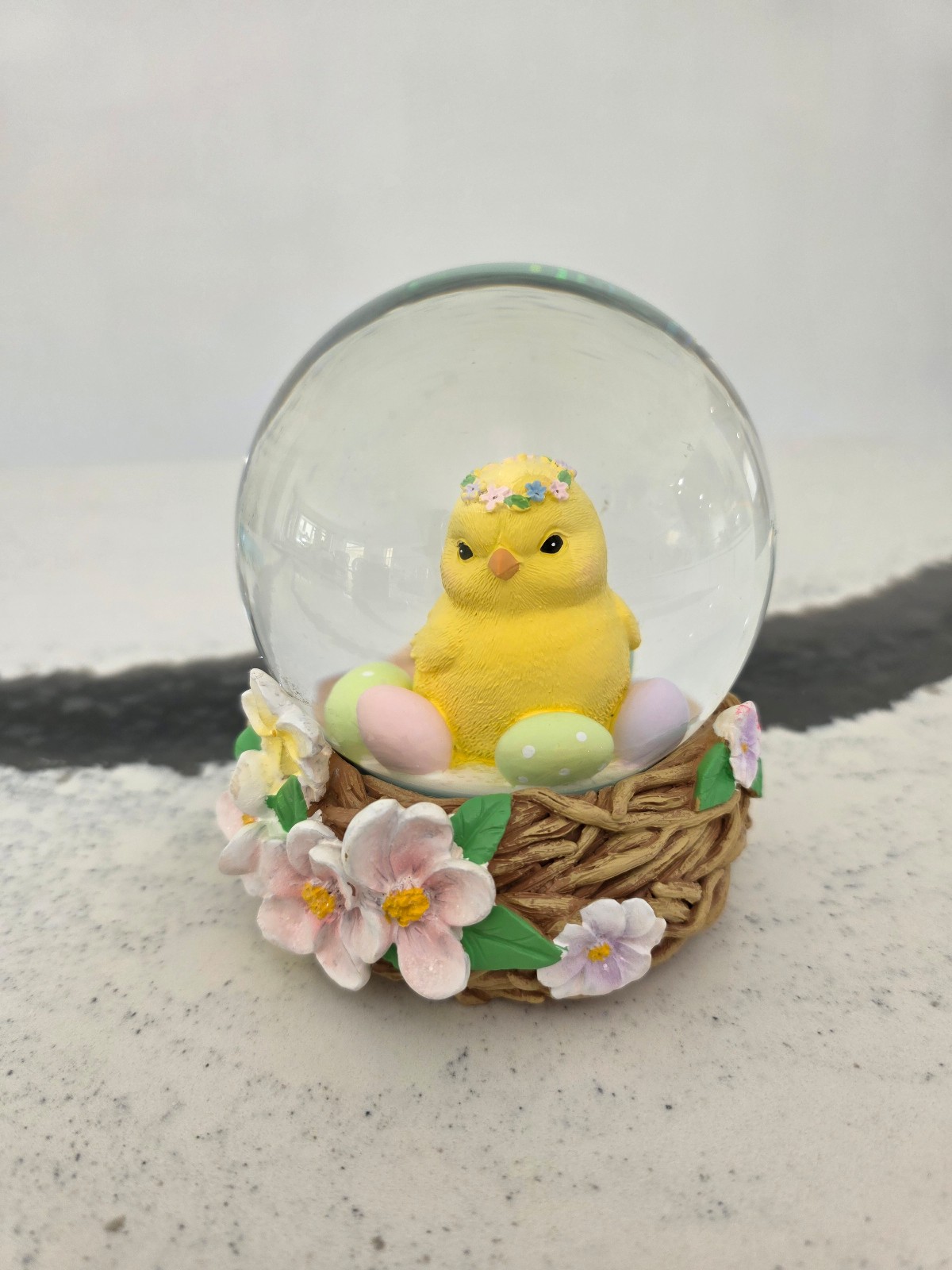 New Easter Spring Cute Adorable Chicky With Eggs On Nest With Flowers Home Decor