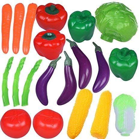 Pretend Play Food Realistic Kitchen Playset for Kids (20 Pieces)