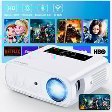Projector, 4k Projector with WiFi and Bluetooth Support, 15000lux FHD 1080P Port