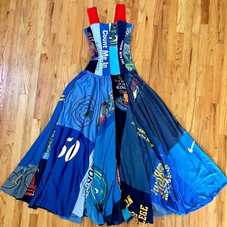Designer Angela Johnson Custom Patchwork T-Shirt Cinderella Gown