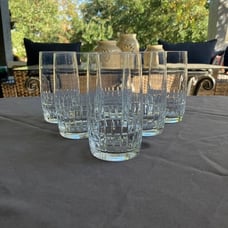 Belfast by Bohemia Crystal-Crystalex - Six Vintage Cut Crystal Highball Glasses