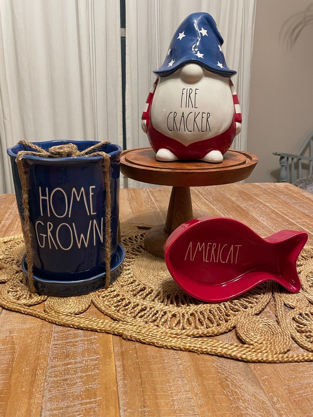Rae Dunn 4th of July decor lot of 3