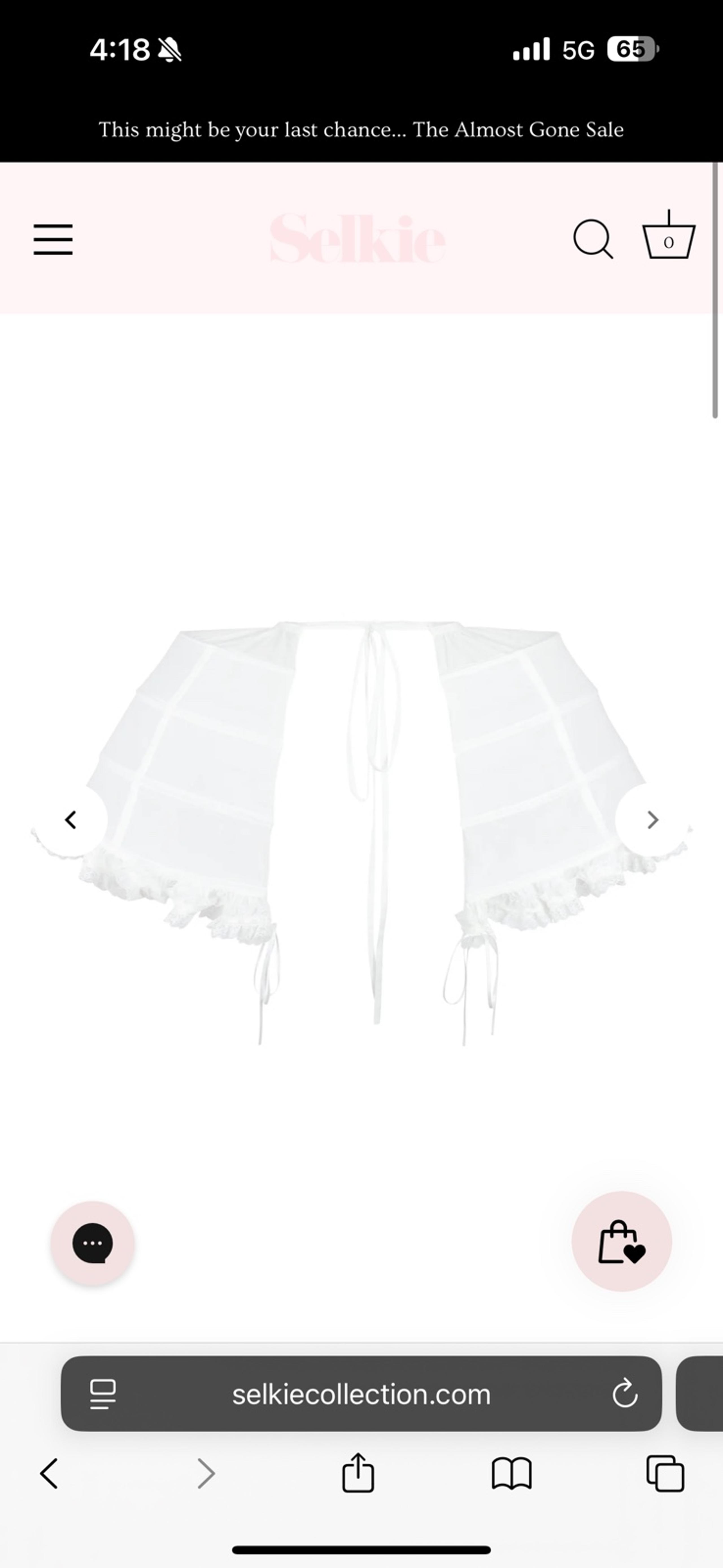 Selkie Ivory Pannier Cage NWOT - Wildfox Couture