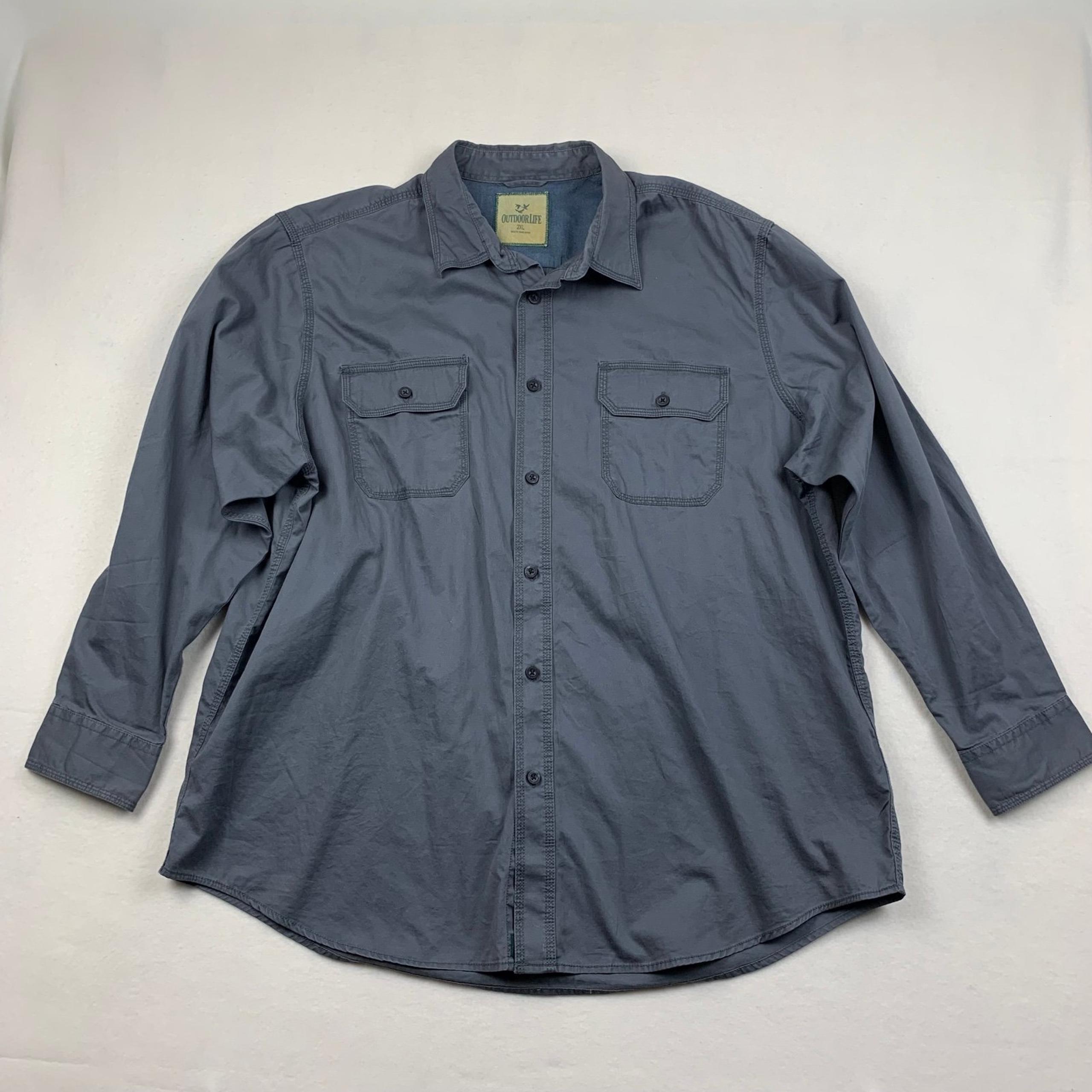 Outdoor LIfe Shirt Men's 2XL Guide Fishing Hiking Outdoor Pockets Rugged Work
