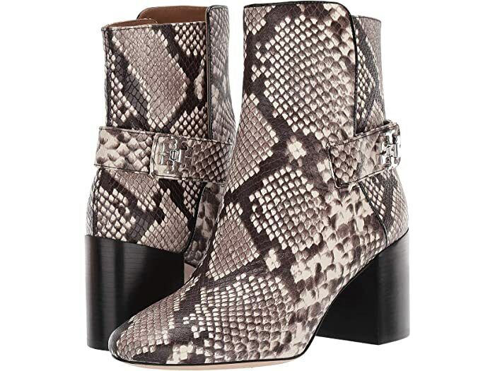 NIB Tory Burch 70 mm Kira Boots Leather in Warm Roccia snake Size 8.5