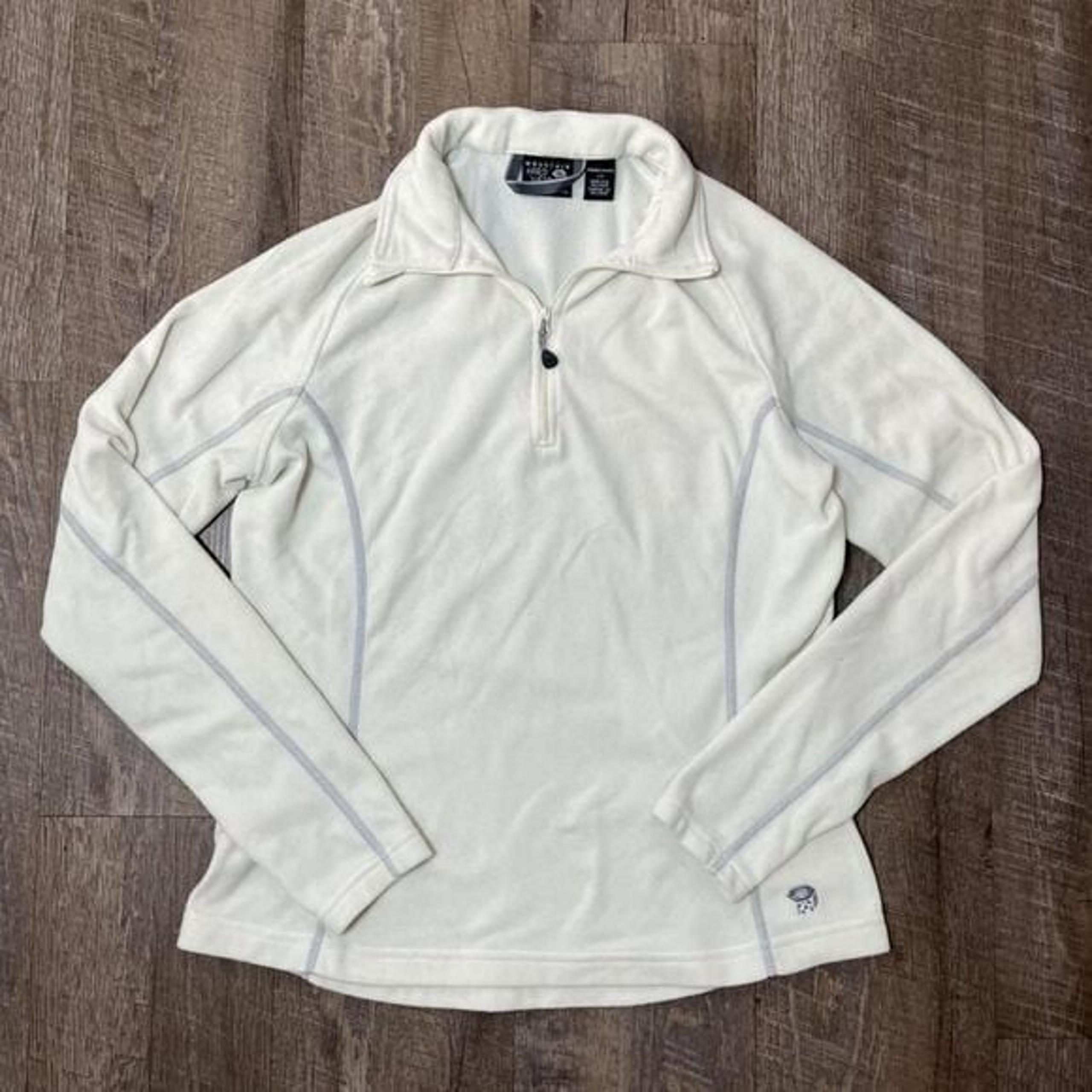 Mountain Hardware Off White Fleece Quarter Half Zip Sweater Womens Large