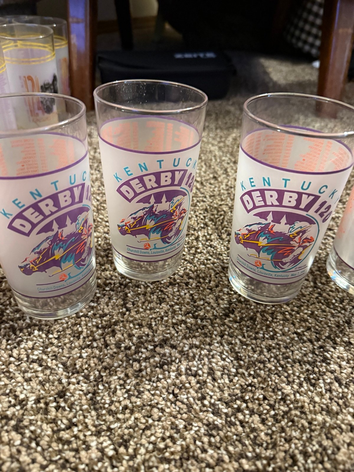 1994 Kentucky Derby 120th commemorative Mint Julep glass set 5