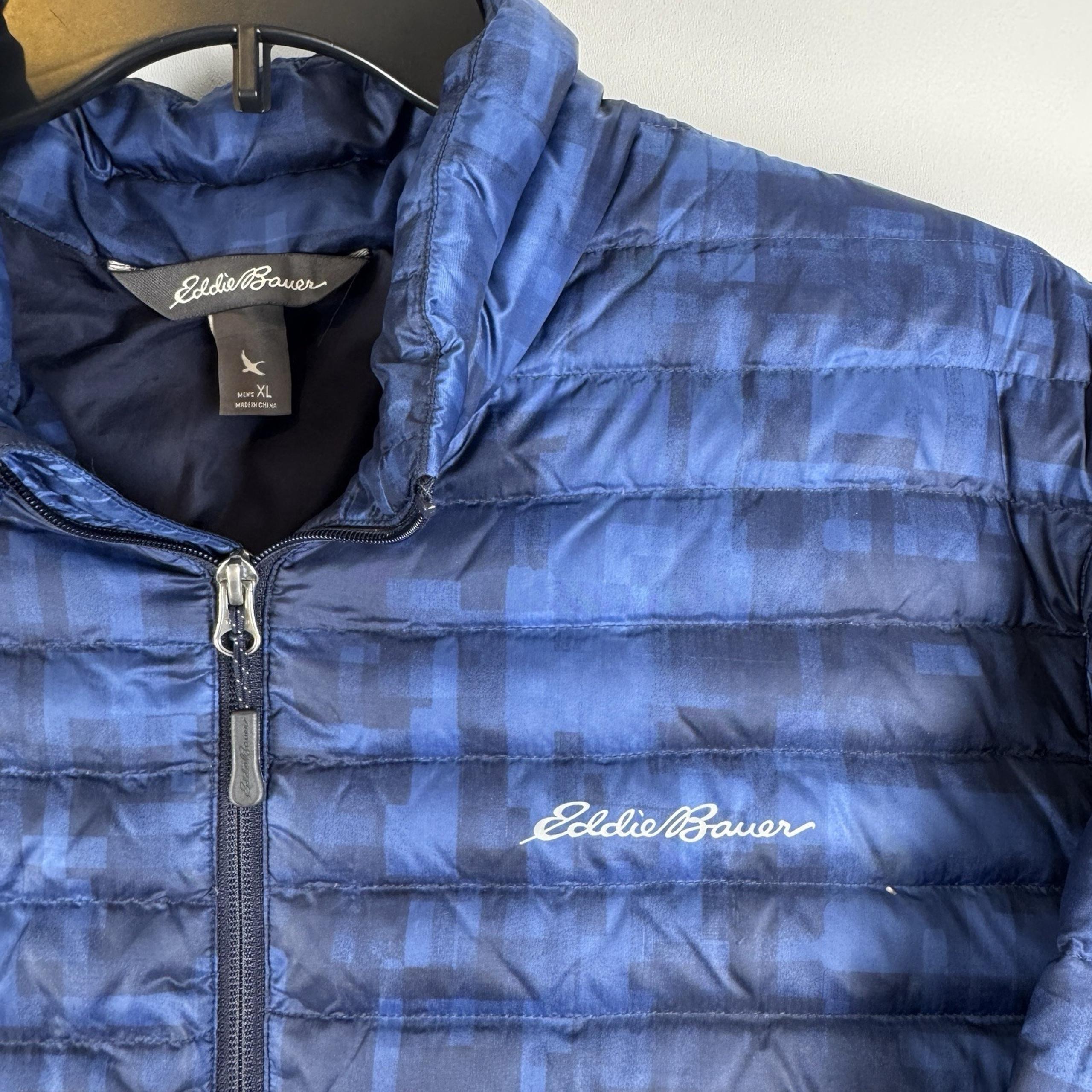 Eddie Bauer EB700 Lightweight 85% Down Puffer Coat Blue Men's Size XL*