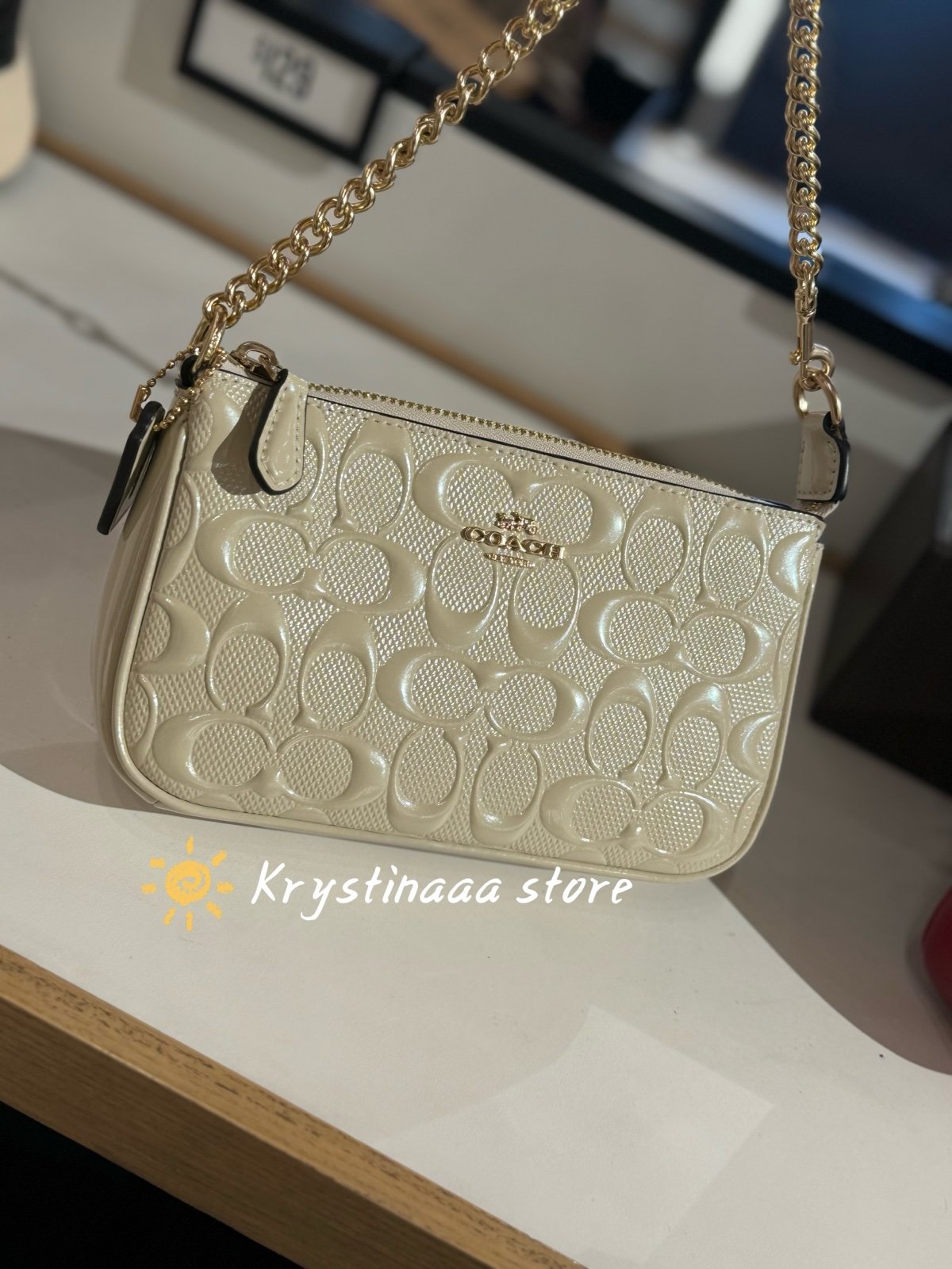 Coach Nolita 19 In Signature Leather Chalk