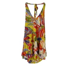Tommy Bahama Halter Top Size S Colorful Tropical Beach Noli Blooms Stretch Aloha