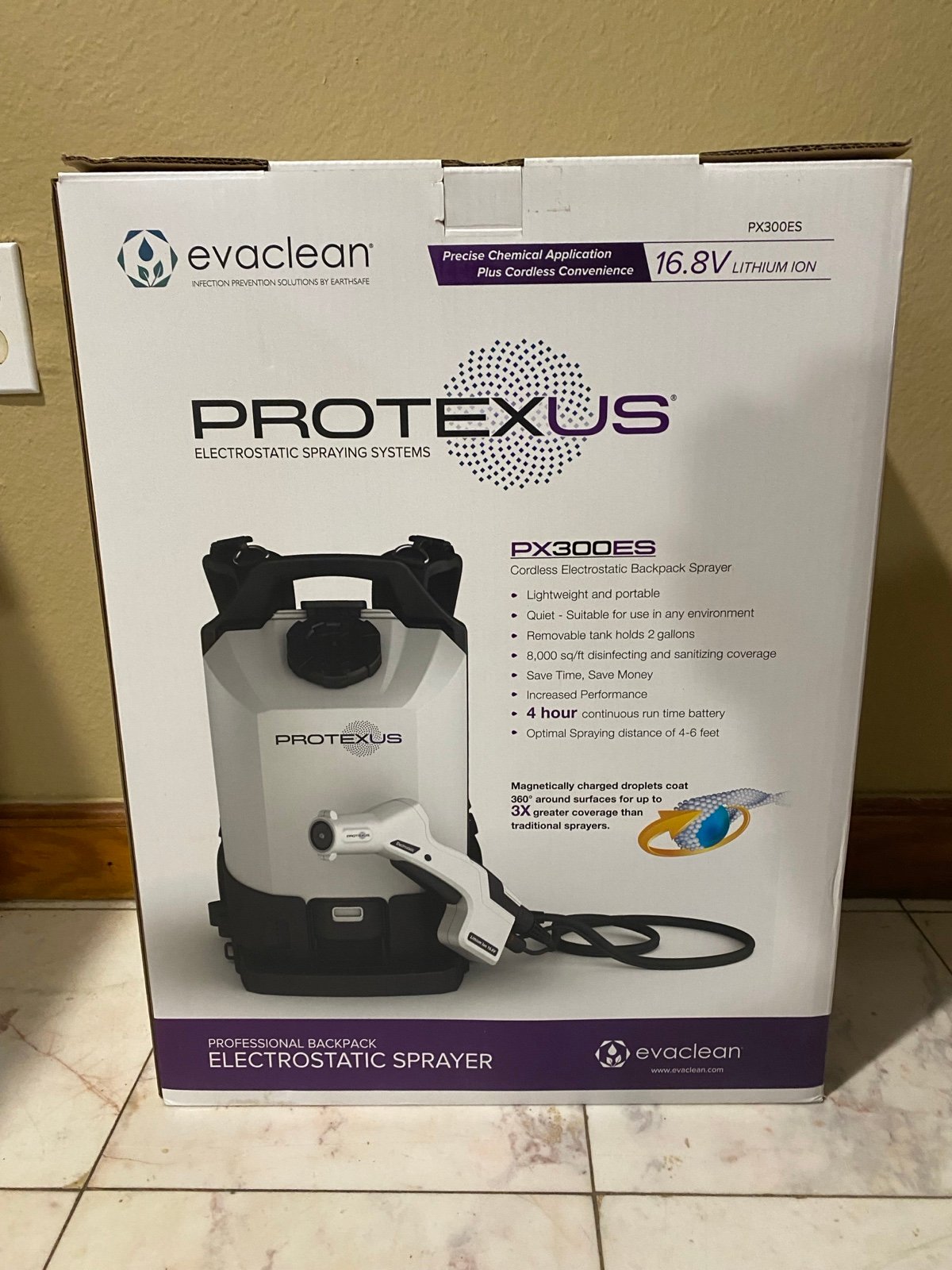 EvaClean Protexus Backpack Electrostatic Sprayer PX300ES