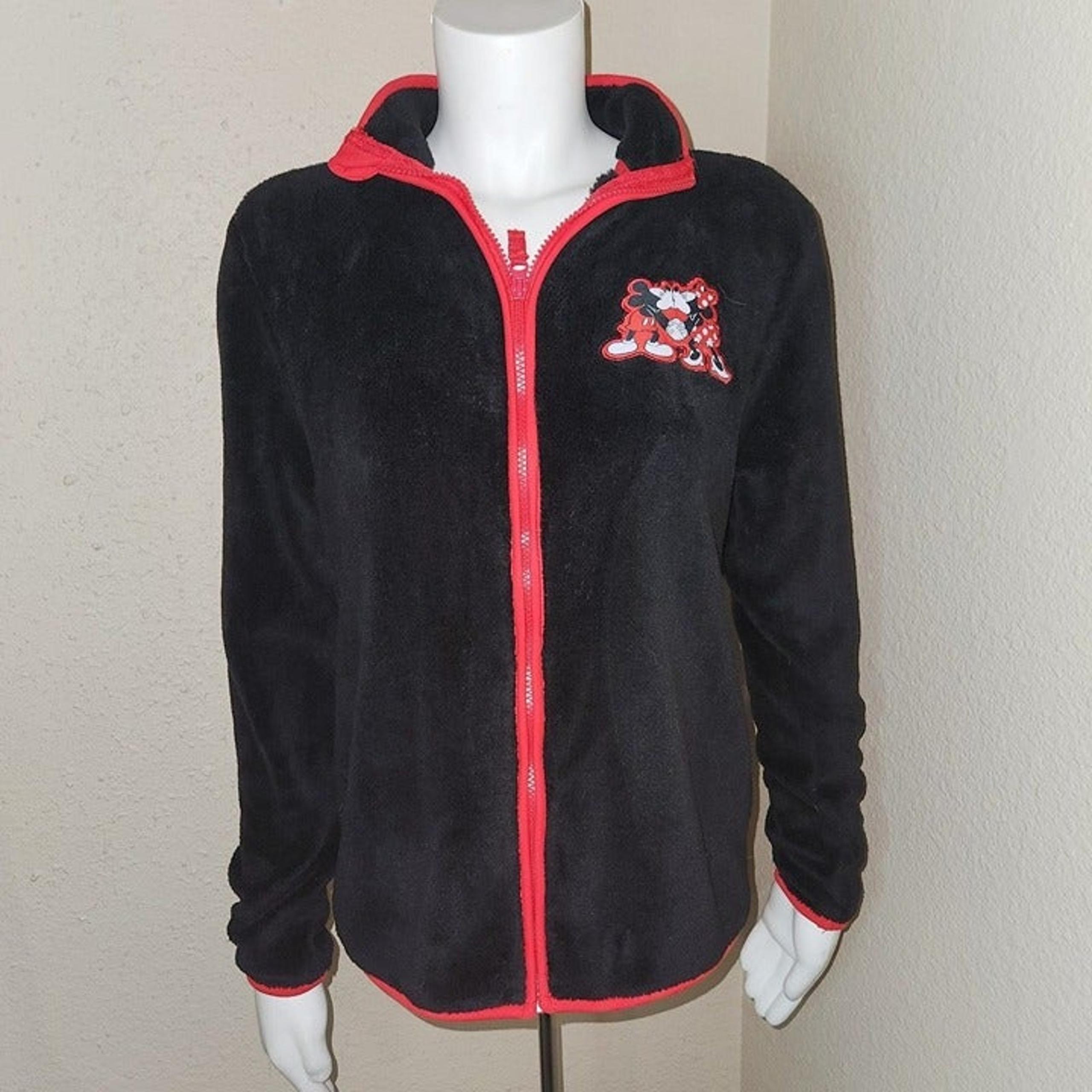 Disney Full Zip Fleece Mickey & Minnie Mouse Kissing Jacket, Small