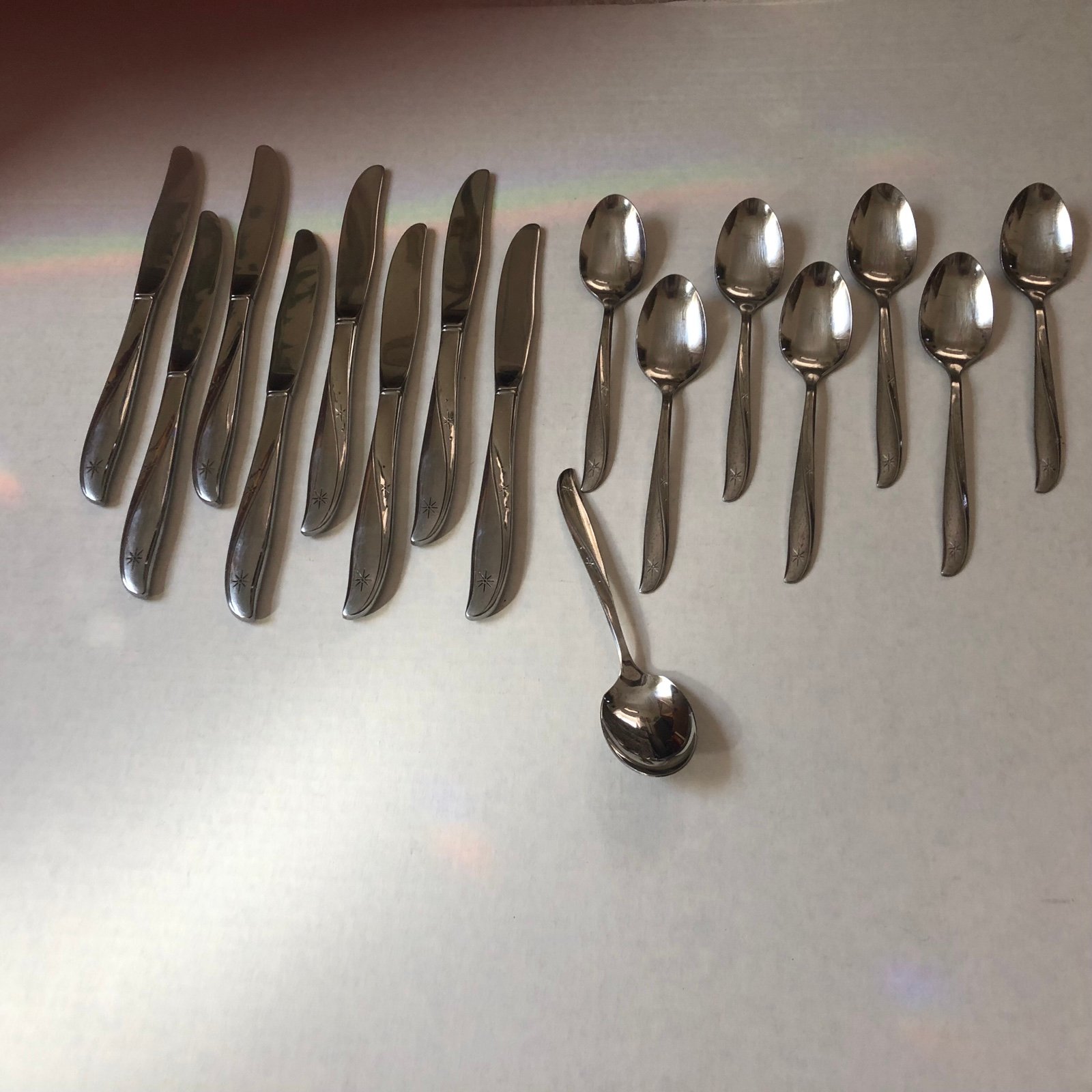 Oneida Twin Star Community tea spoons and knives Betty Crocker Box Tops Oneida