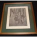 Signed 1986 Bruce S. Garrabrandt Whitetail Deer Buck Art Sketch Rustic Cabin VTG