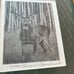 Signed 1986 Bruce S. Garrabrandt Whitetail Deer Buck Art Sketch Rustic Cabin VTG