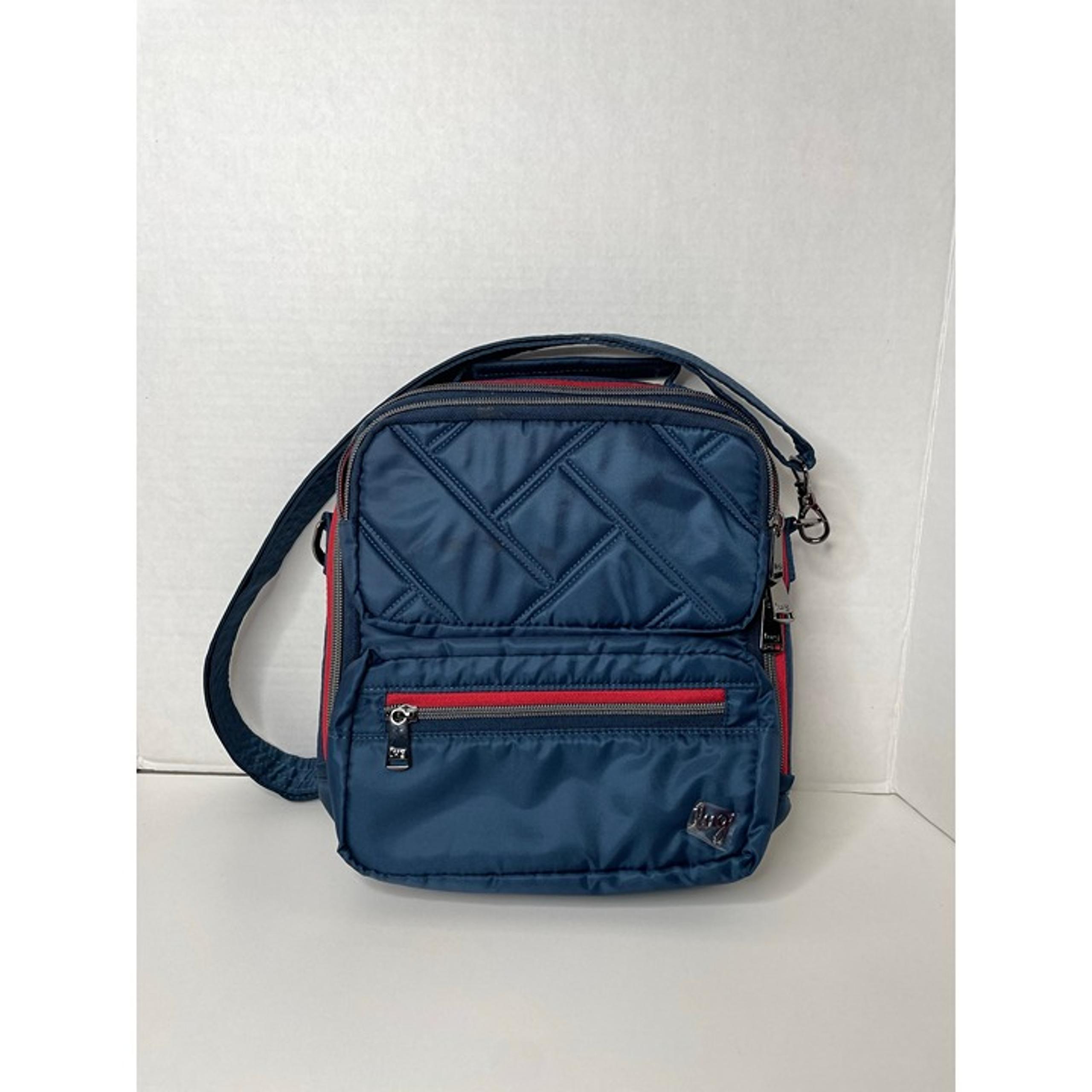LUG Wrangler Navy Red Plaid Quilted Crossbody Bag