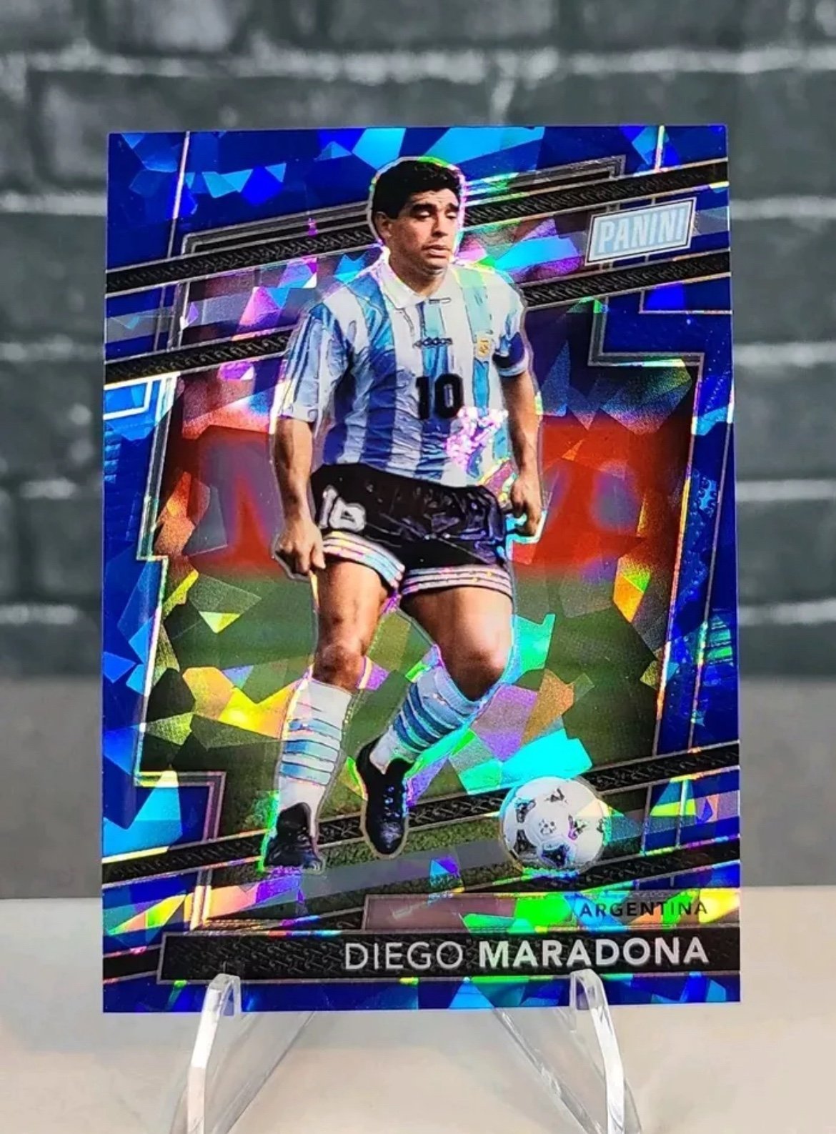 2024 Panini The National Soccer Blue Cracked Ice Diego Maradona Argentina /124
