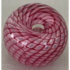 Pink Hole - Glass Eye Studio Paperweight - Signed GES 99 Paperweight Candy Cane