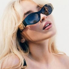 New Versace VE4480U GB1/87 Sunglasses - Black Frame, Dark Grey Lenses